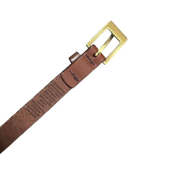 Liz Claiborne Brown Leather Boho Colorful Beaded Flower Belt with Gold Buckle - Picture 2 of 4